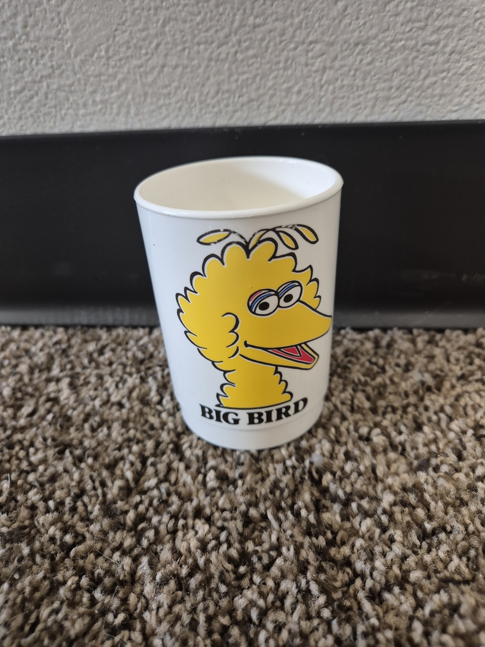 Vintage Child's Sesame Street Big Bird Plastic Drinking Cup Whirley Industies